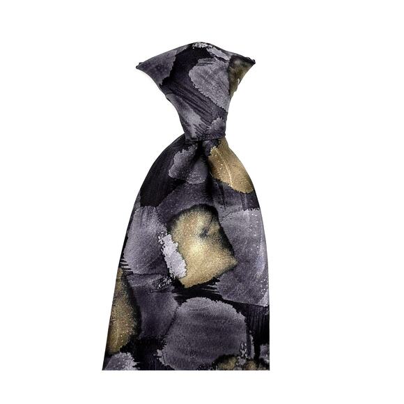 Towncraft Metal Clip-On Tie - 19.5" length x 3.75" wide -Gray Abstract Necktie - Picture 3 of 5